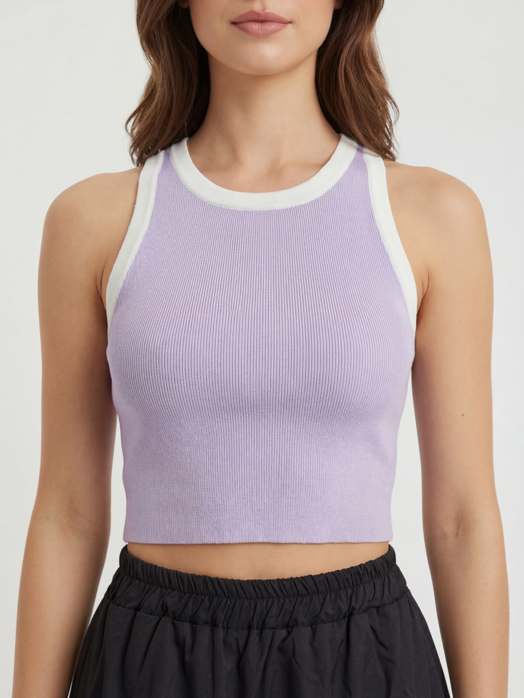 Pastel Aura Ribbed Crop Top